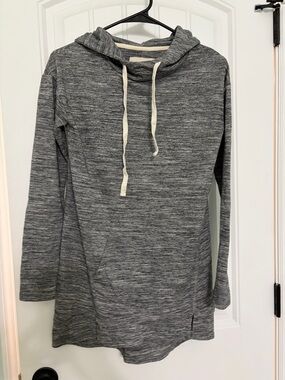 Mossimo Supply Co. Gray Marled Hooded Long-Sleeve Sweater